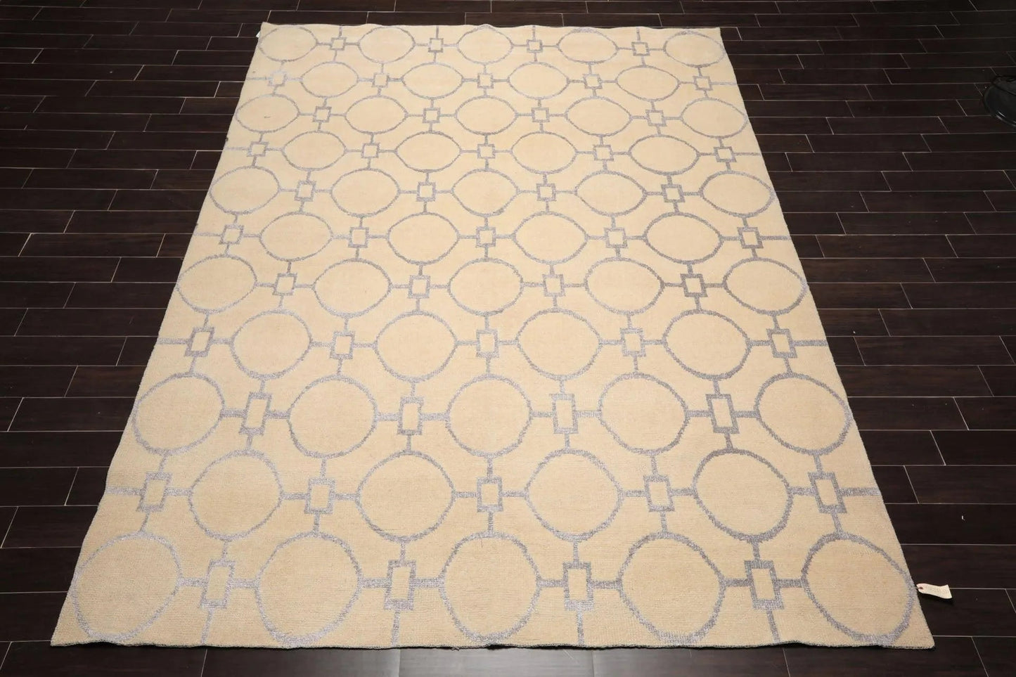 9' x 12' Hand Knotted Wool & Art Silk Modern Area rug Beige-1