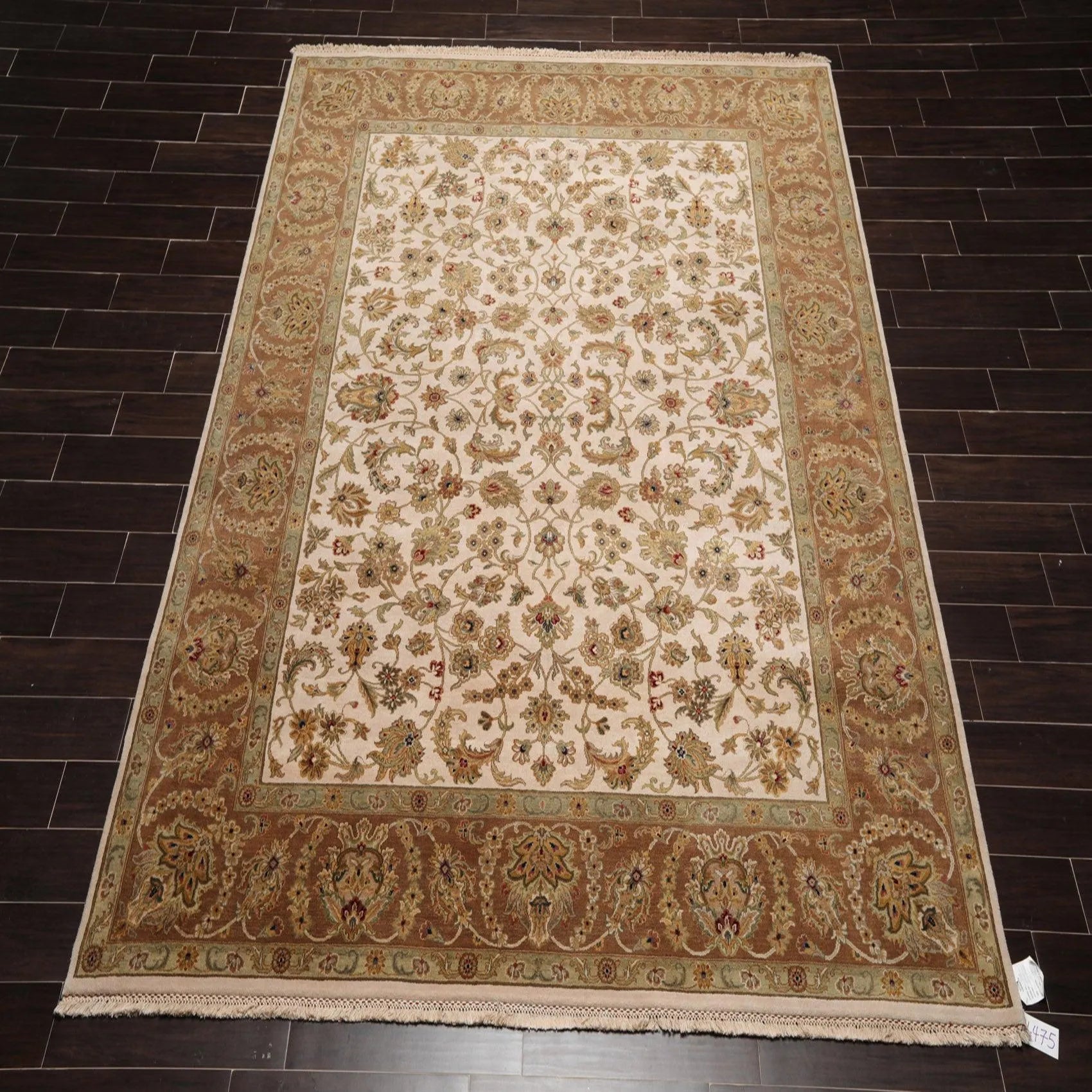 8'1'' x 9'11'' Hand Knotted 100% Wool Agra 200 KPSI Oriental Area Rug Beige-1