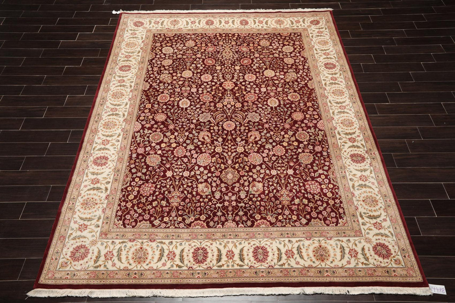8'2" x 10'8" Hand Knotted Wool Sino Parsian 200 KPSI Oriental Area Rug Burgundy-1