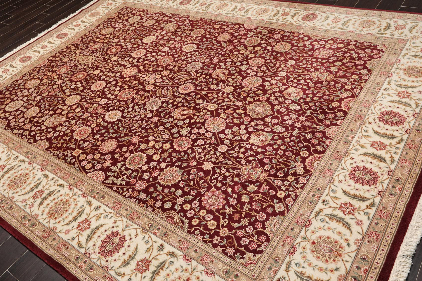 8'2" x 10'8" Hand Knotted Wool Sino Parsian 200 KPSI Oriental Area Rug Burgundy-2