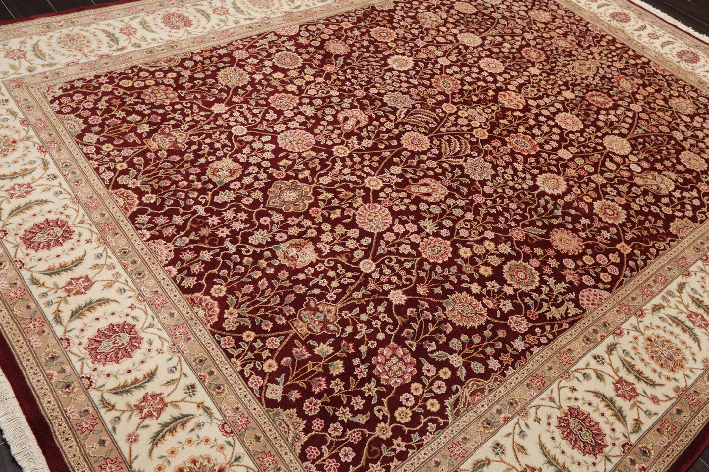8'2" x 10'8" Hand Knotted Wool Sino Parsian 200 KPSI Oriental Area Rug Burgundy-3