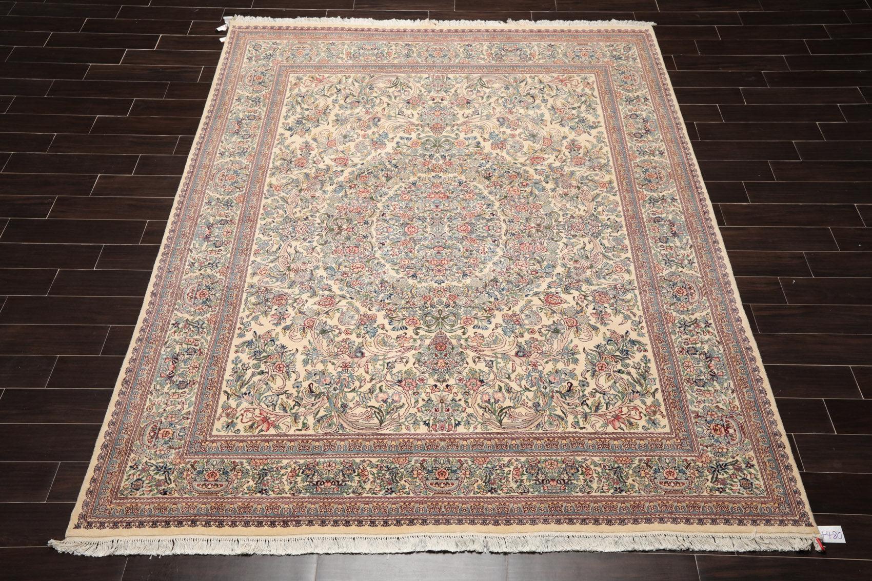 8' x 9'11" Hand Knotted 100% Wool Pak-Parsian 16/18 300 KPSI Area Rug Ivory-1