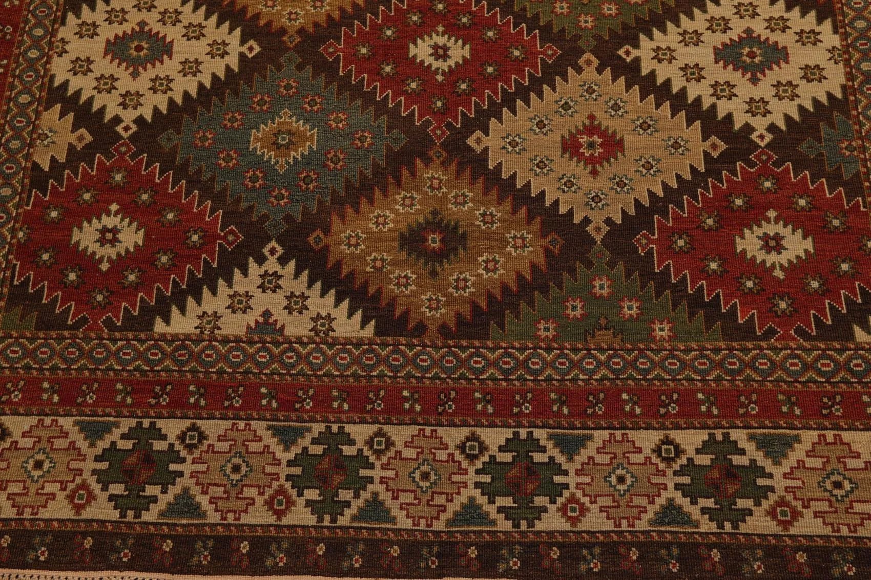 5'10 x 9' Hand Knotted 100% Wool Reversible Flat Pile Area Rug Beige-4