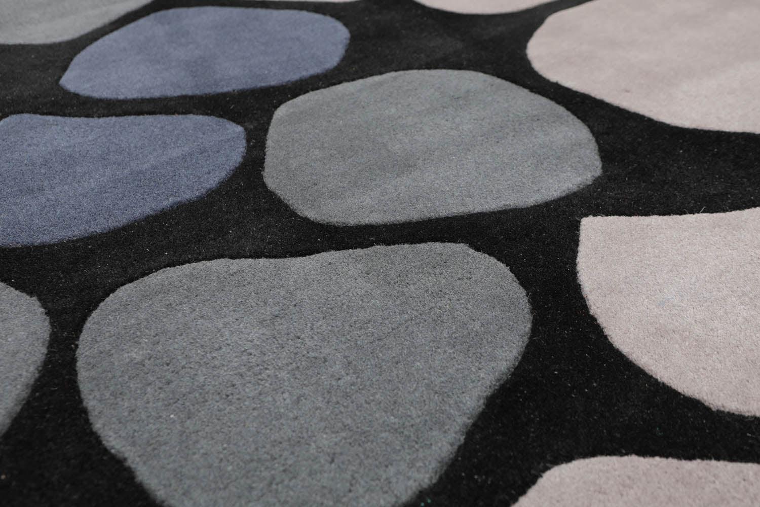 5'4" x 7'8" Handmade 100% Wool Traditional Oriental Area Rug Contemporary Black-3