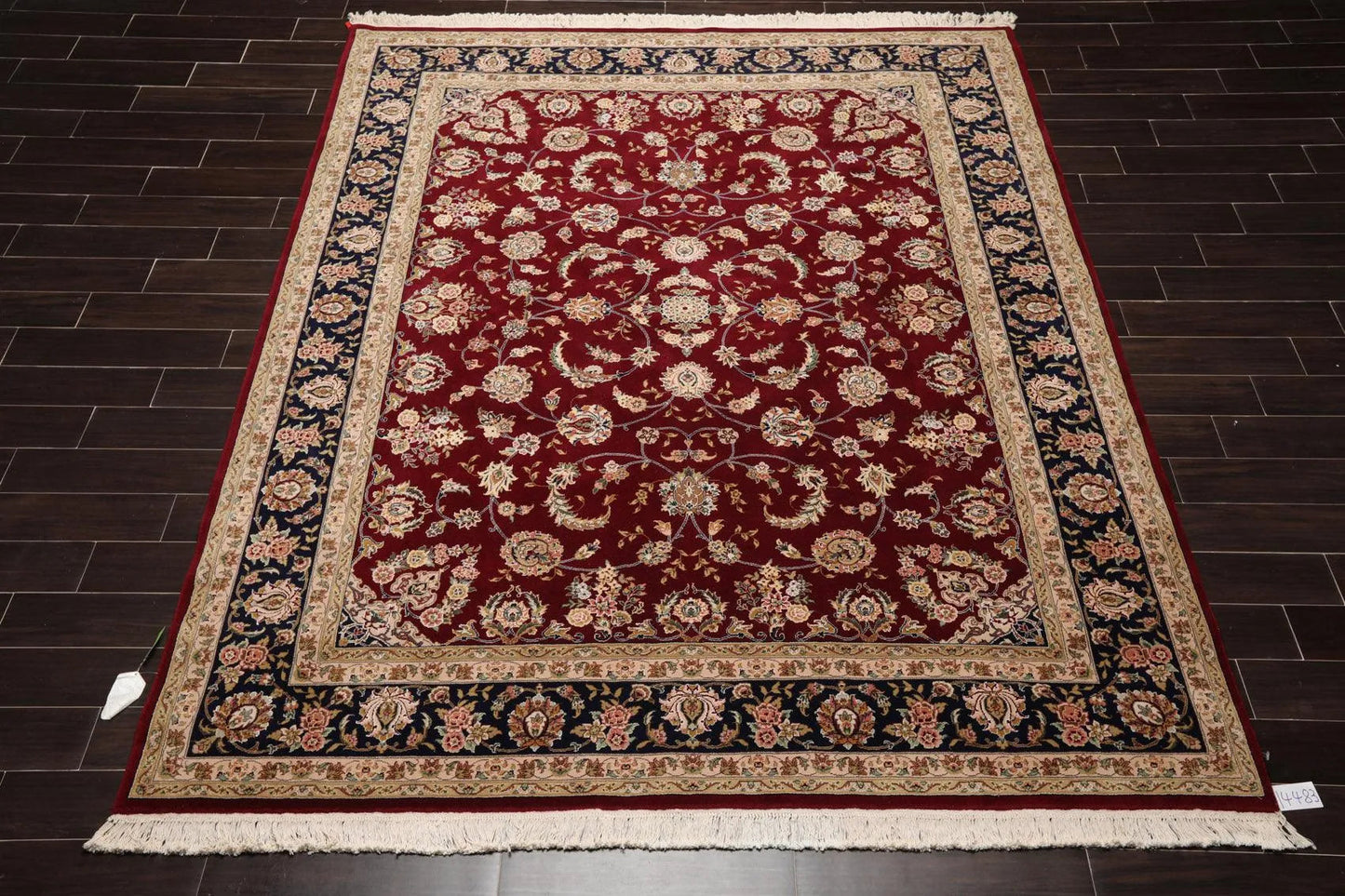 8' x 9'9'' Hand Knotted Wool & Silk Pakpersian 16/18 300KPSI Area Rug Burgundy-1