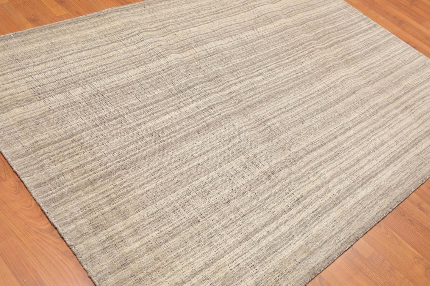 5'4" x 7'6" Handmade Wool Traditional Oriental Area Rug Contemporary Beige-1