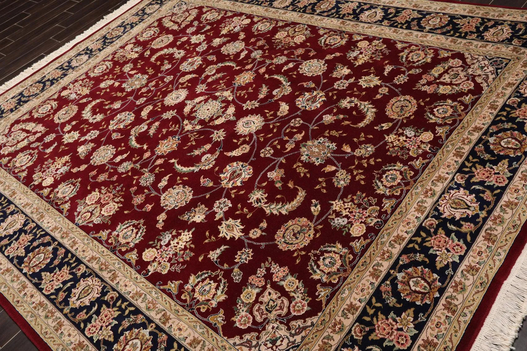 8' x 9'9'' Hand Knotted Wool & Silk Pakpersian 16/18 300KPSI Area Rug Burgundy-2