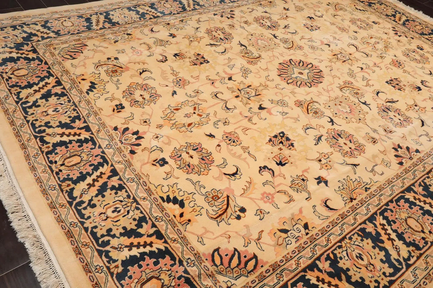 9x12 Super Soft 200 KPSI Agra Hand Knotted 100% Wool Plus Pile Area Rug Tan-4