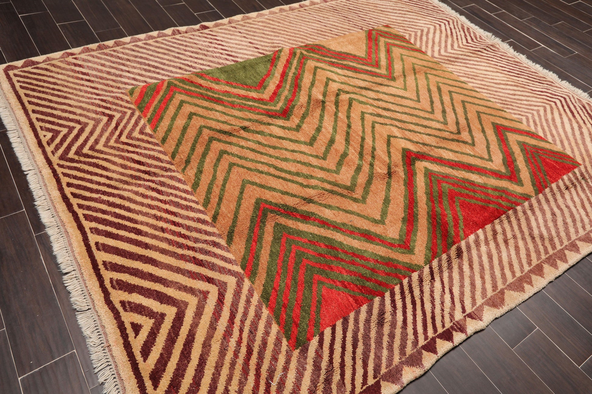 7'2" x 8'9" Rare Hand Knotted Plush Pile Authentic Turkish Yatch Area Rug Beige-3