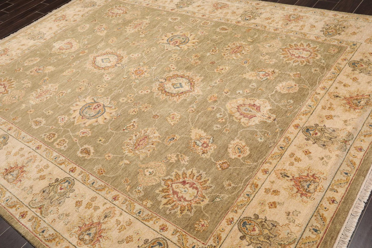 8' x 10'2" Hand Knotted 100% Wool Agra Traditional Oriental Area Rug Pistachio-2