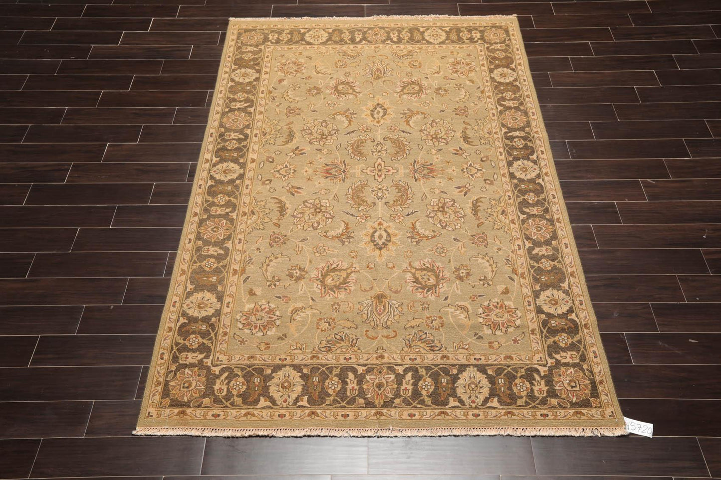 5'11" x 9' Hand Knotted 100% Wool Reversible Flat Pile Area Rug Champaign-1