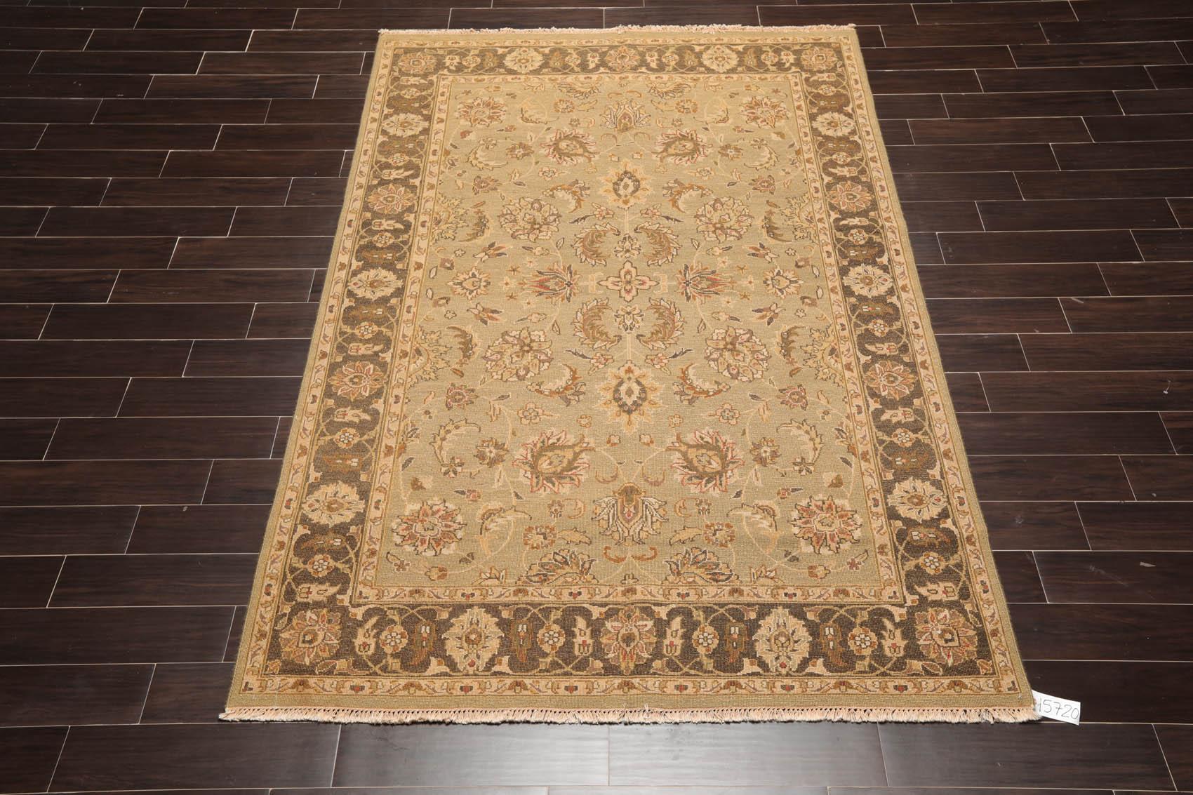 5'11" x 9' Hand Knotted 100% Wool Reversible Flat Pile Area Rug Champaign-1