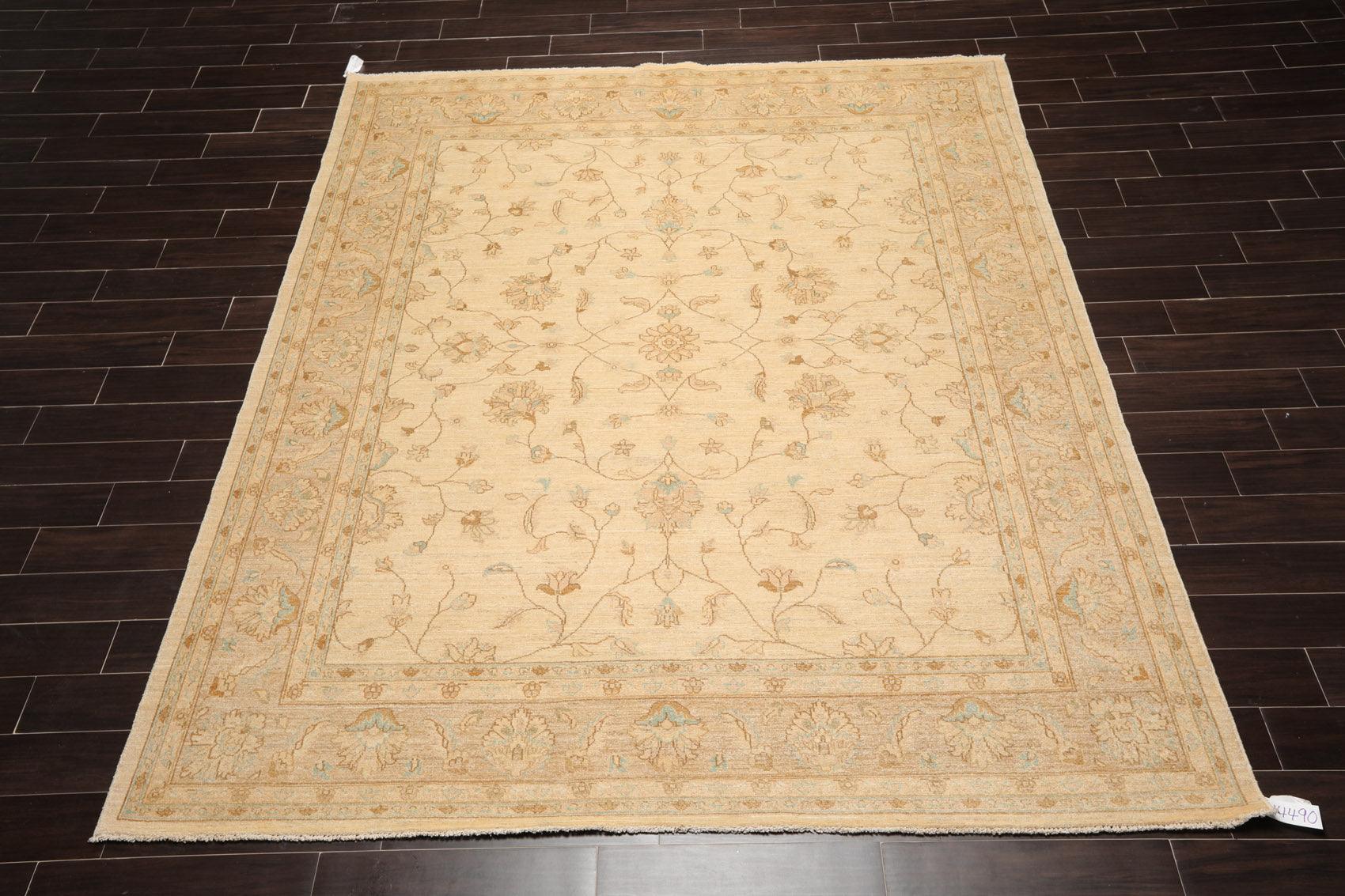 8'3" x 9'8" Hand Knotted 100% Wool Peshawar Traditional Oriental Area Rug Beige-1