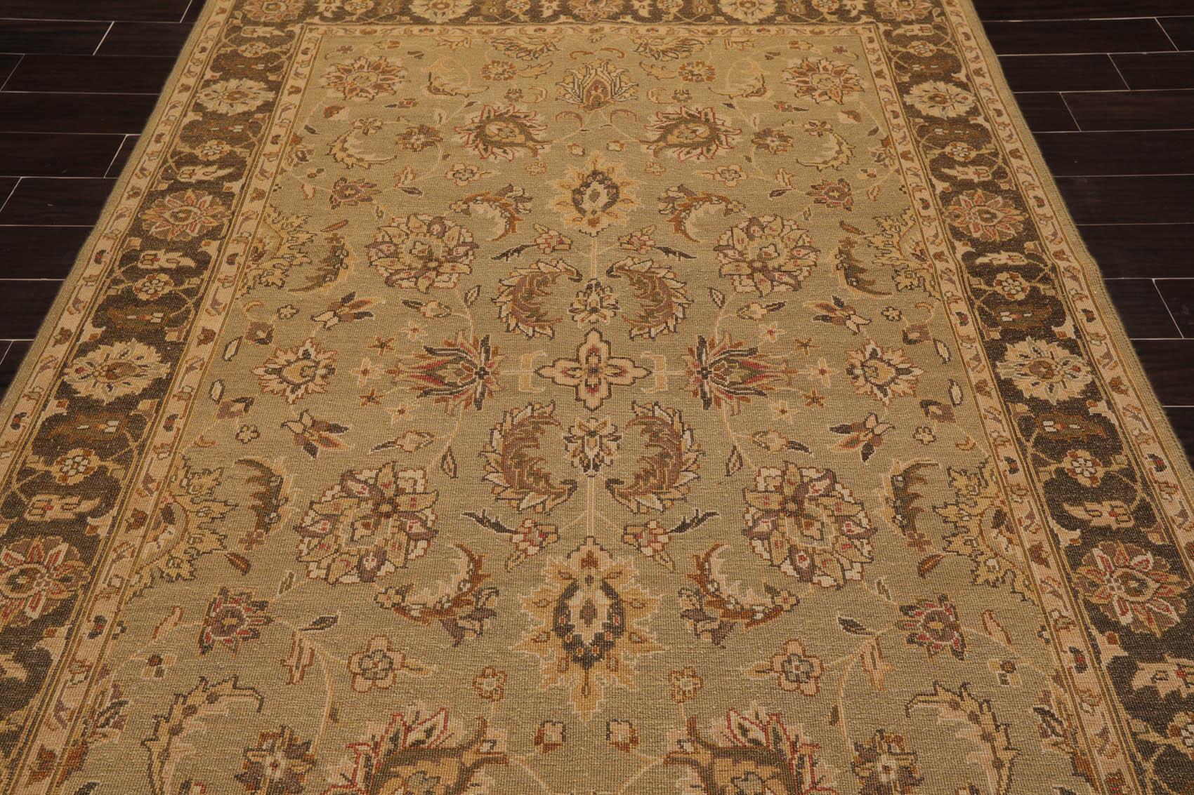 5'11" x 9' Hand Knotted 100% Wool Reversible Flat Pile Area Rug Champaign-4