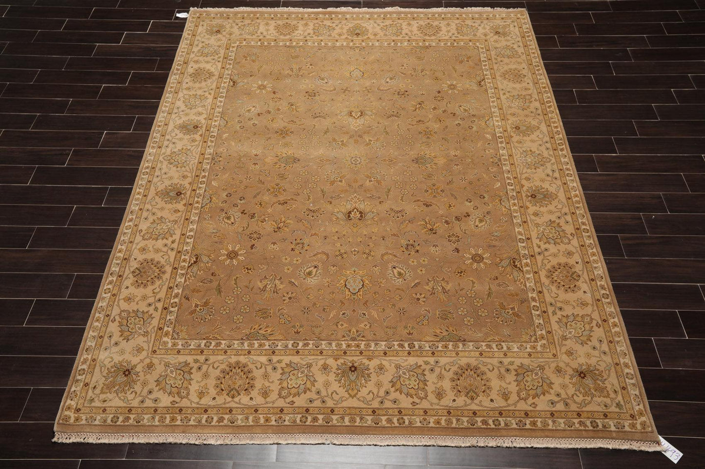 8' x10'3" Hand Knotted 100% Wool Pakpersian 16/18 300 KPSI Oriental Area Rug Tan-1