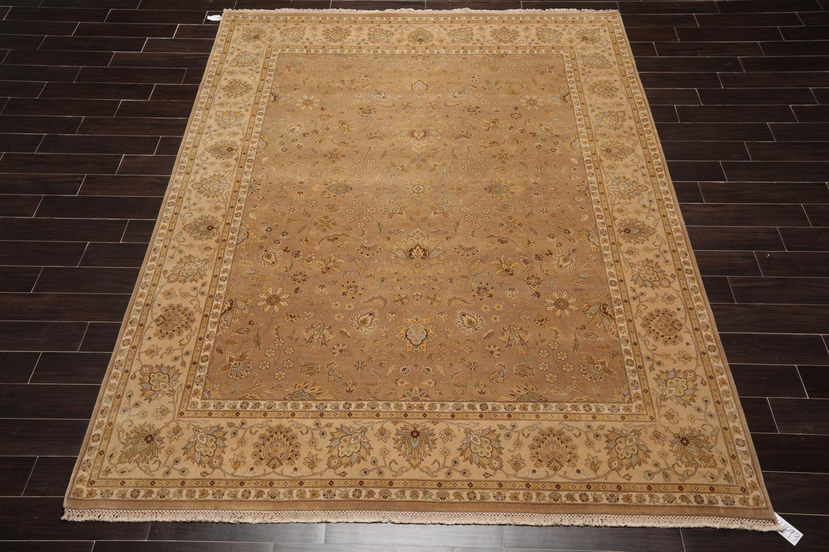8' x10'3" Hand Knotted 100% Wool Pakpersian 16/18 300 KPSI Oriental Area Rug Tan-1