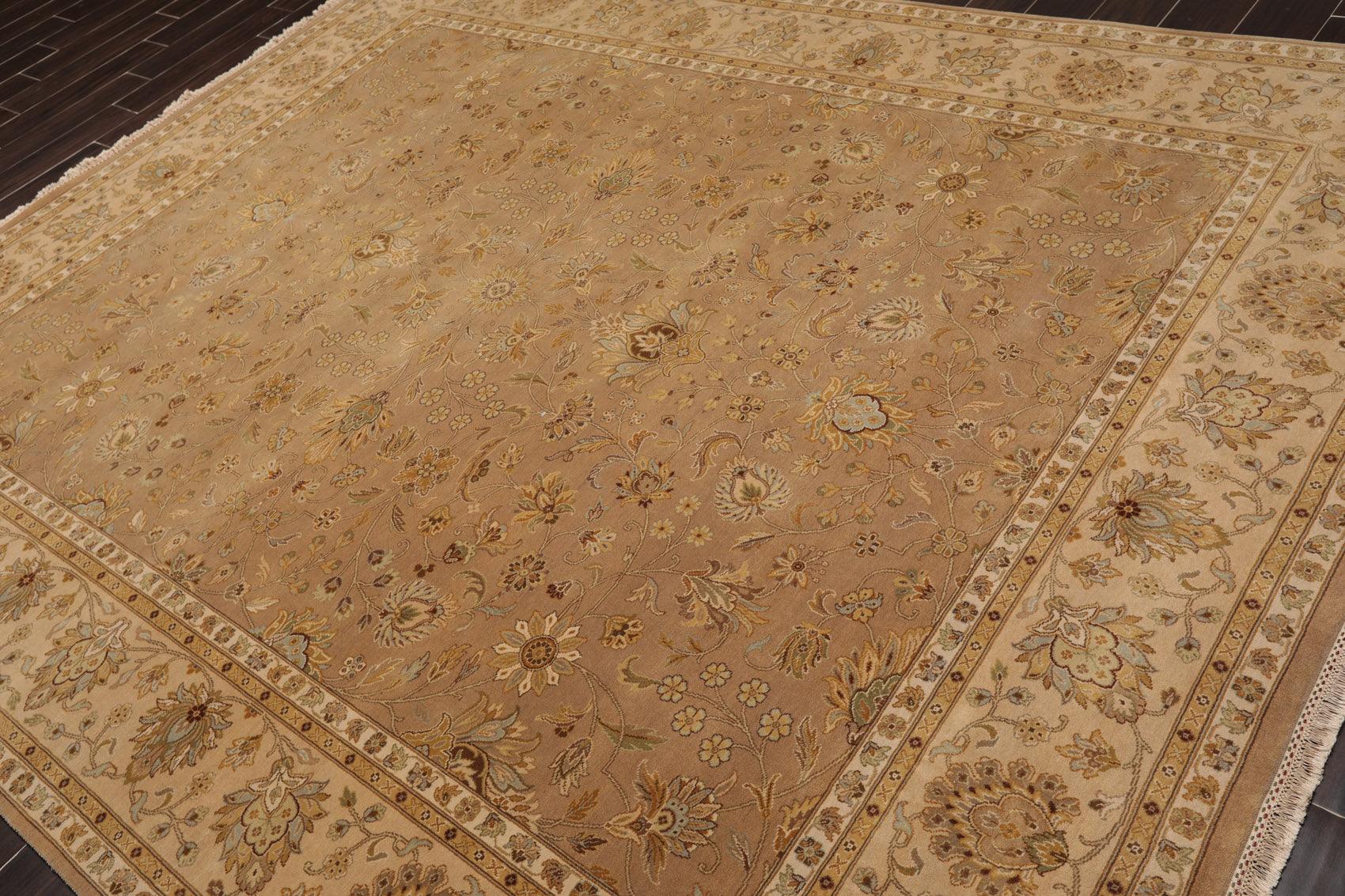 8' x10'3" Hand Knotted 100% Wool Pakpersian 16/18 300 KPSI Oriental Area Rug Tan-2