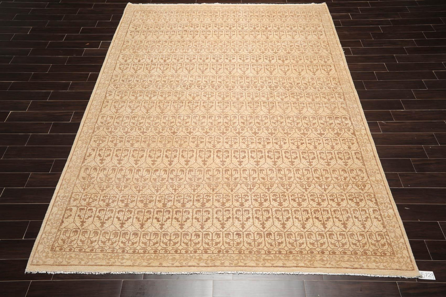 8'8" x 11'8" Hand Knotted 100% Wool Oriental Transitional Area Rug Beige-1