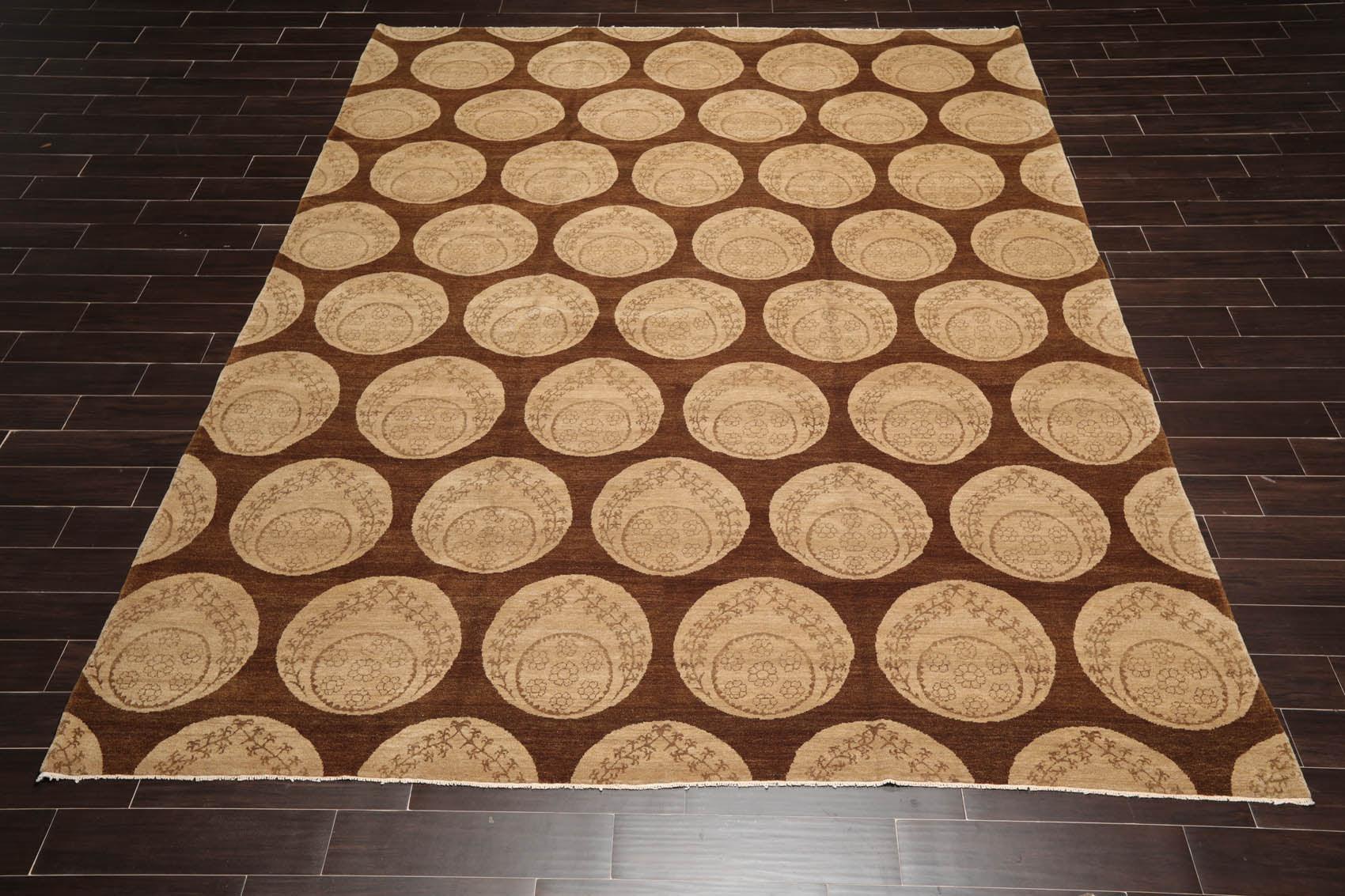 9'x 11'10" Hand Knotted Wool Tibetan Ottoman Area Rug-1