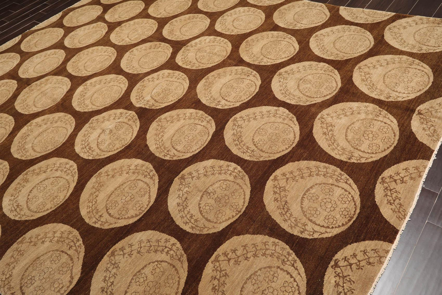 9'x 11'10" Hand Knotted Wool Tibetan Ottoman Area Rug-2