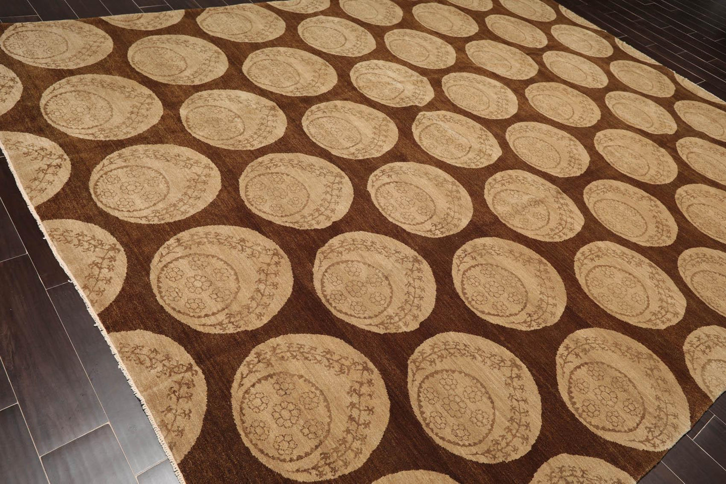 9'x 11'10" Hand Knotted Wool Tibetan Ottoman Area Rug-3