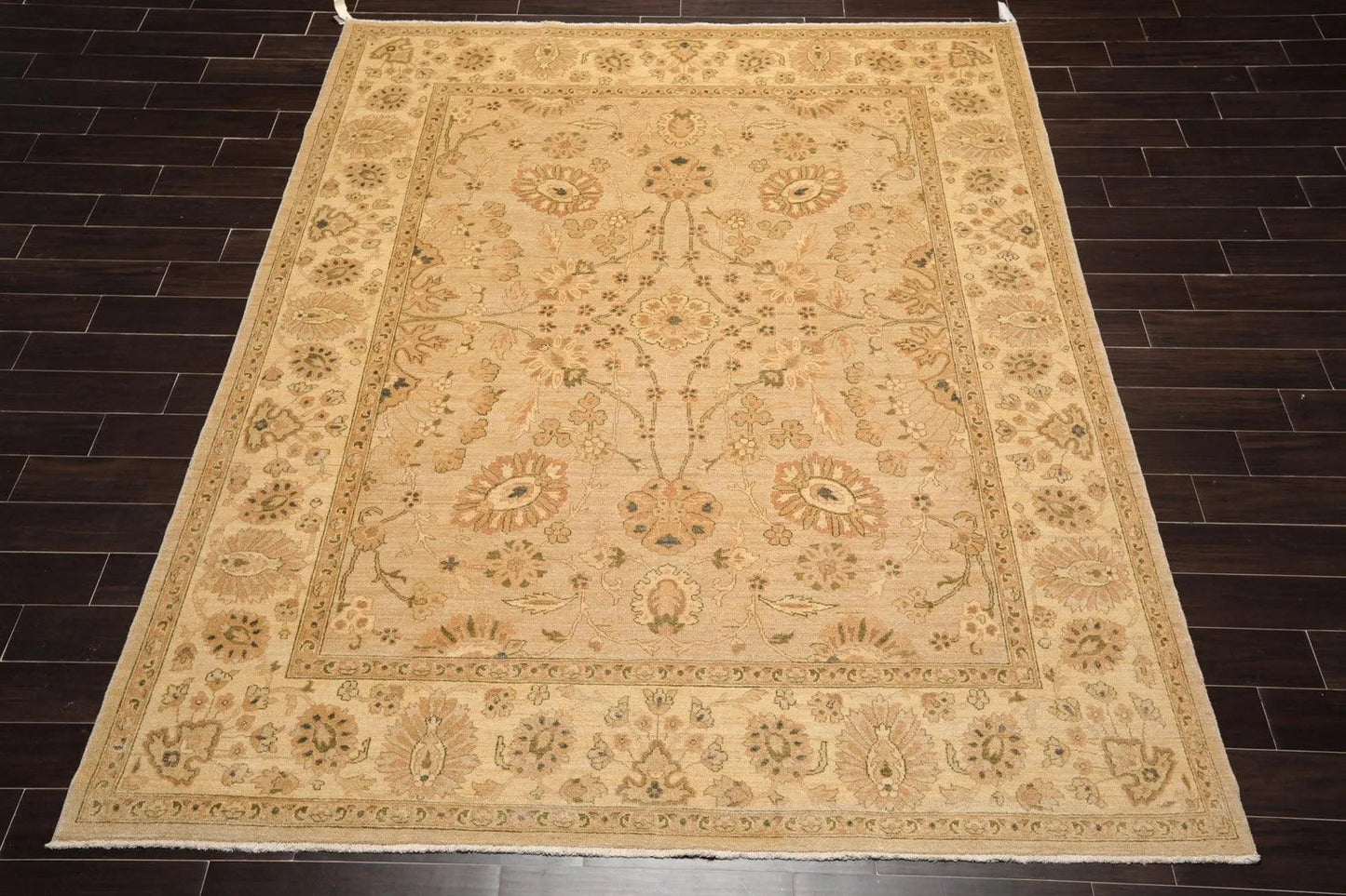 8'1'' x 9'10'' Hand Knotted 100% Wool Peshawar Traditional Oriental Area Rug Tan-1