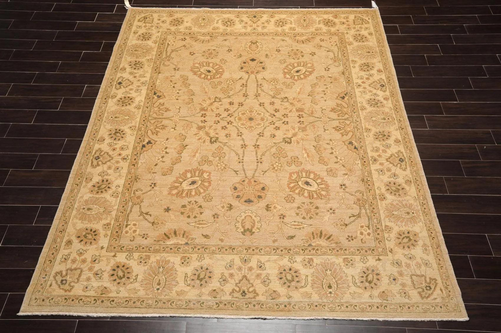 8'1'' x 9'10'' Hand Knotted 100% Wool Peshawar Traditional Oriental Area Rug Tan-1