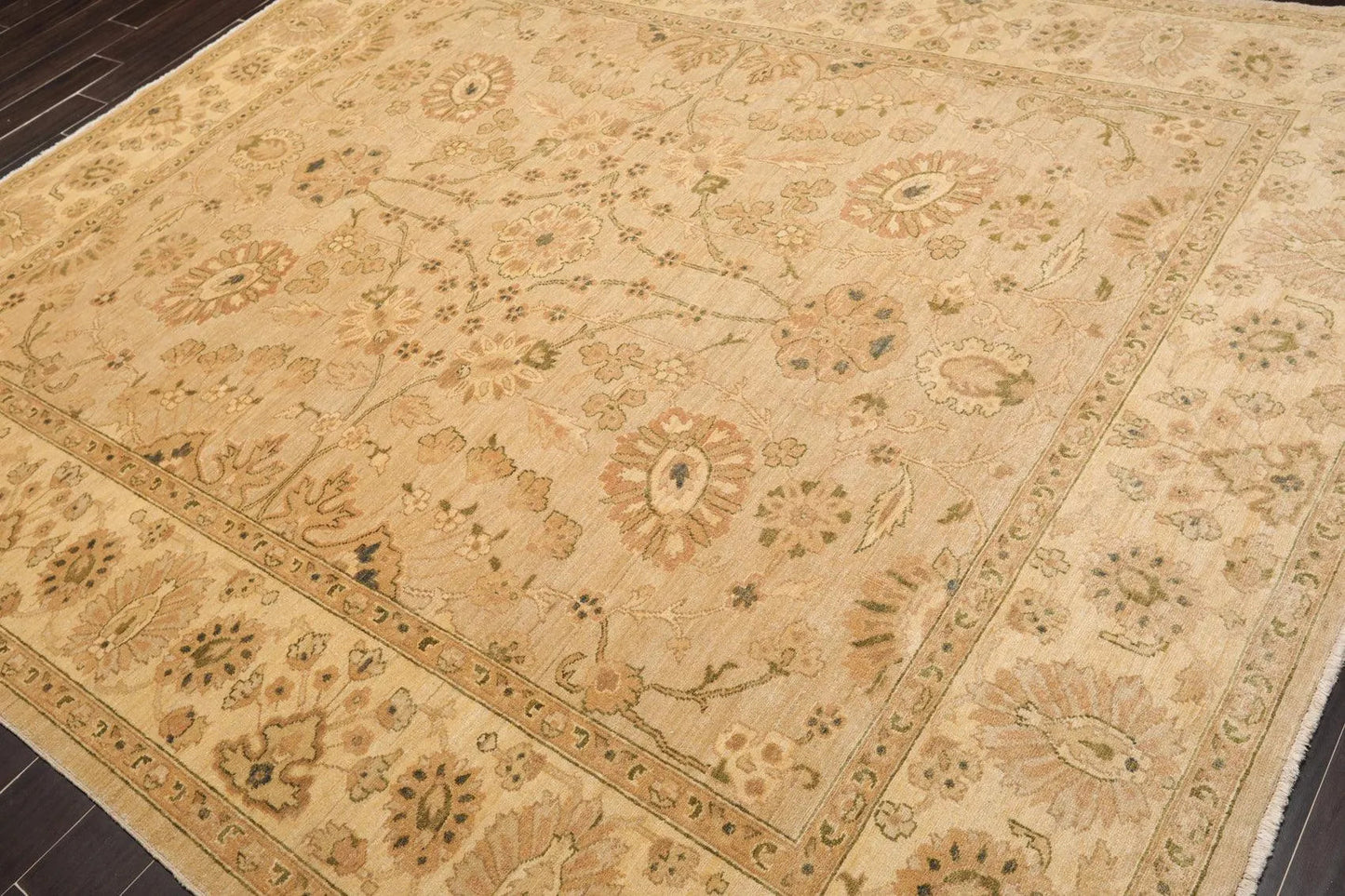 8'1'' x 9'10'' Hand Knotted 100% Wool Peshawar Traditional Oriental Area Rug Tan-2
