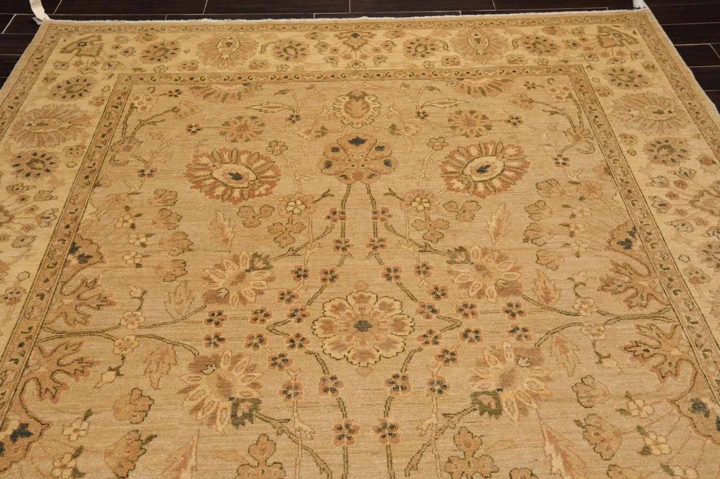 8'1'' x 9'10'' Hand Knotted 100% Wool Peshawar Traditional Oriental Area Rug Tan-4