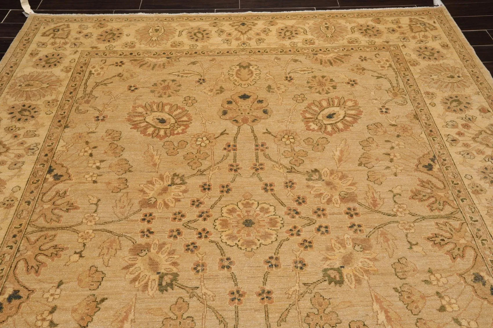 8'1'' x 9'10'' Hand Knotted 100% Wool Peshawar Traditional Oriental Area Rug Tan-4