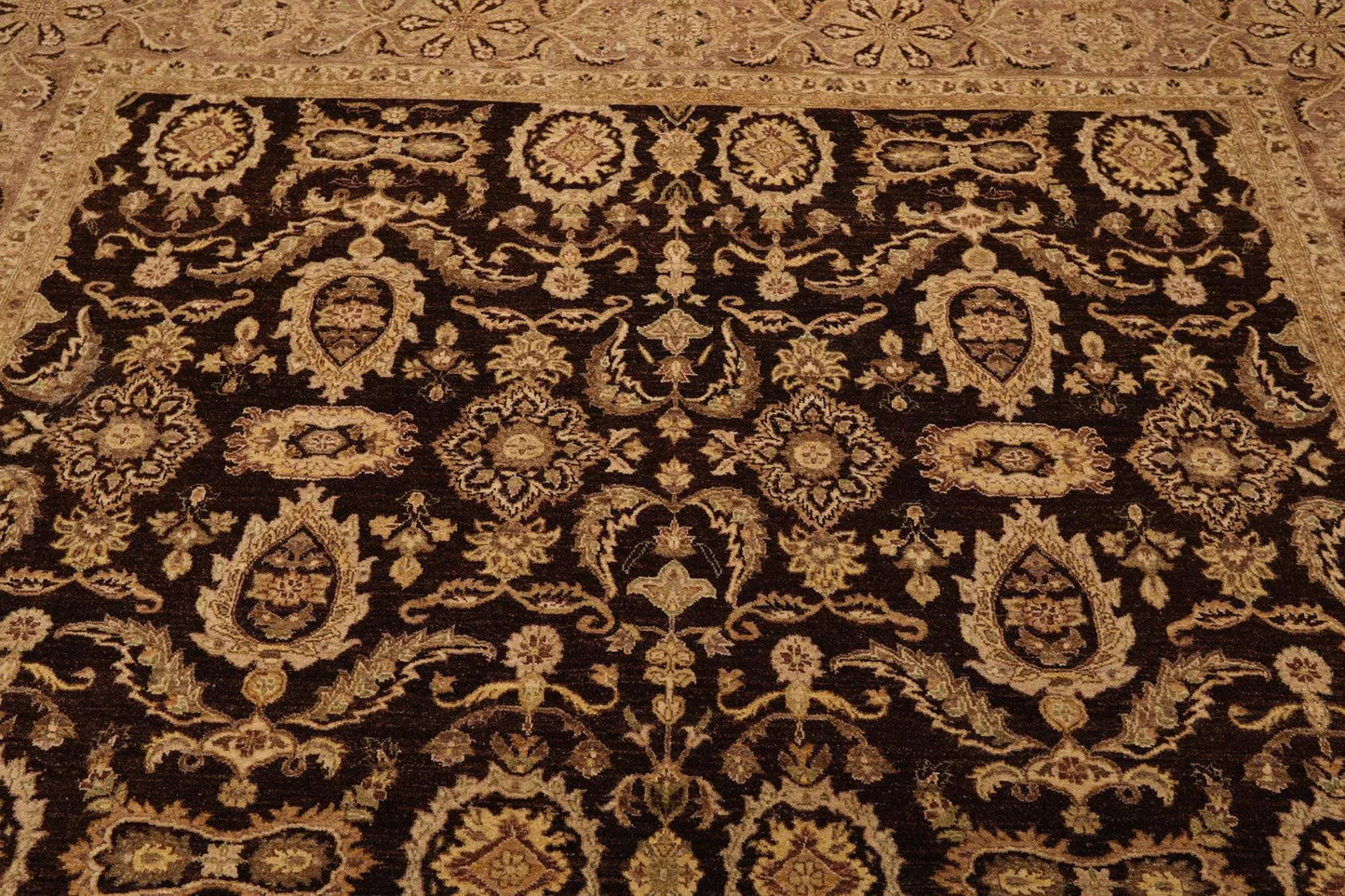 7'11'' x 10'2'' Hand Knotted 100% Wool Peshawar Oriental Area Rug Dark Chocolate-3