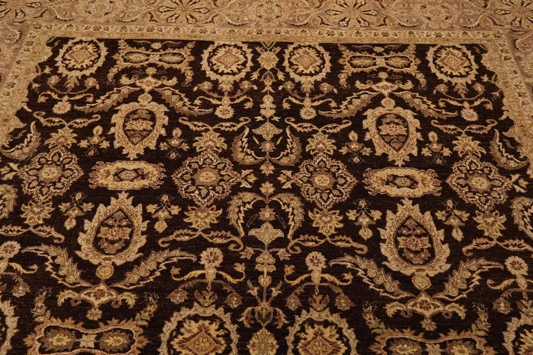 7'11'' x 10'2'' Hand Knotted 100% Wool Peshawar Oriental Area Rug Dark Chocolate-3