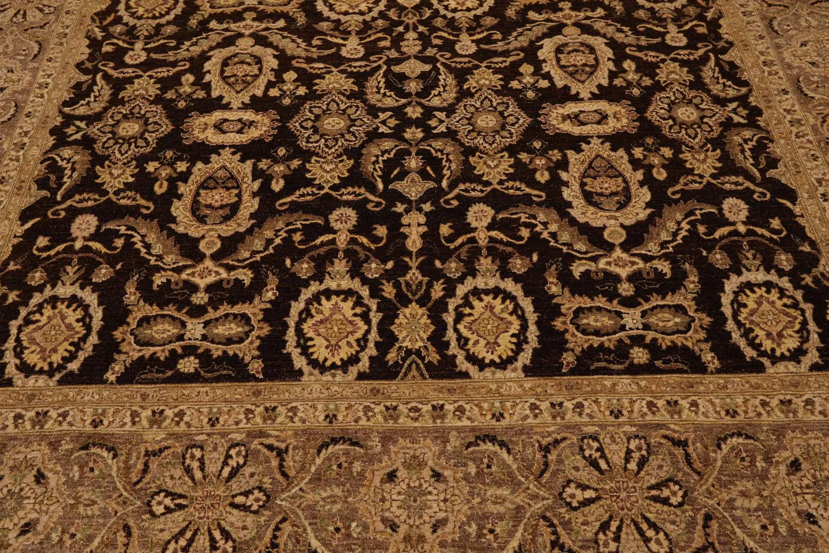 7'11'' x 10'2'' Hand Knotted 100% Wool Peshawar Oriental Area Rug Dark Chocolate-4