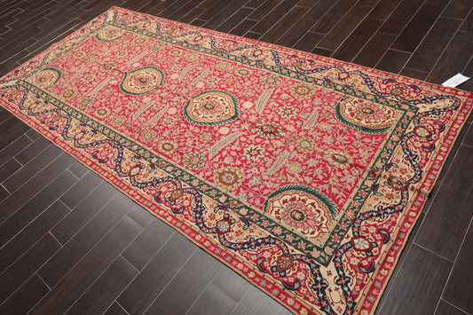 5' x 11' Hand Woven Traditional Wool French Chainstitch Area Rug Magenta-0