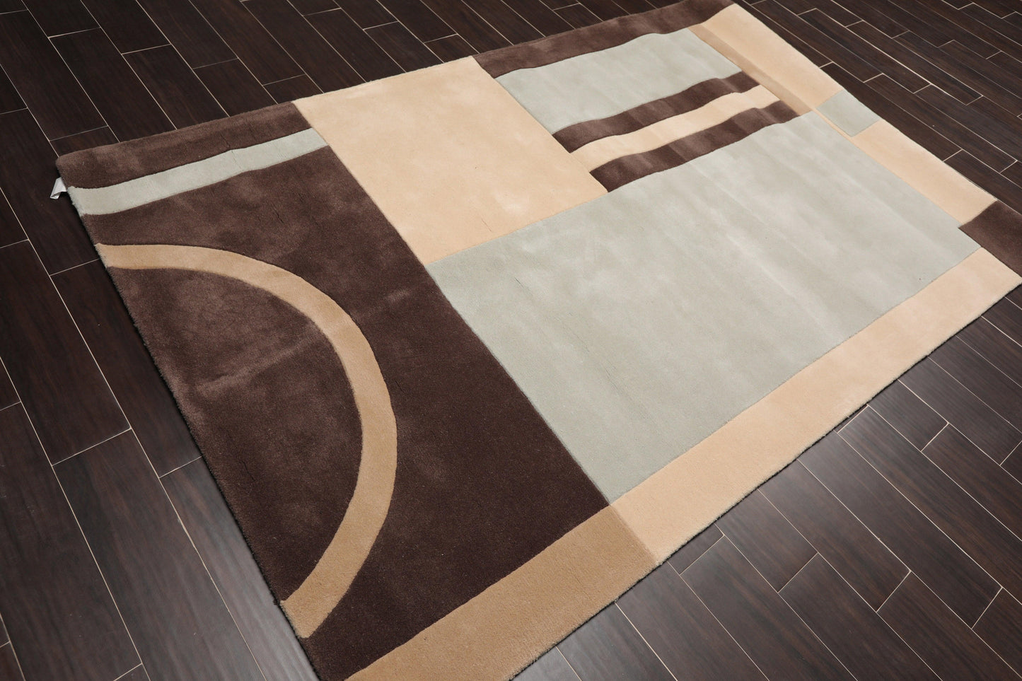 5'3" x 8'3" Handmade 100% Wool Oriental Area Rug Modern Brown-1
