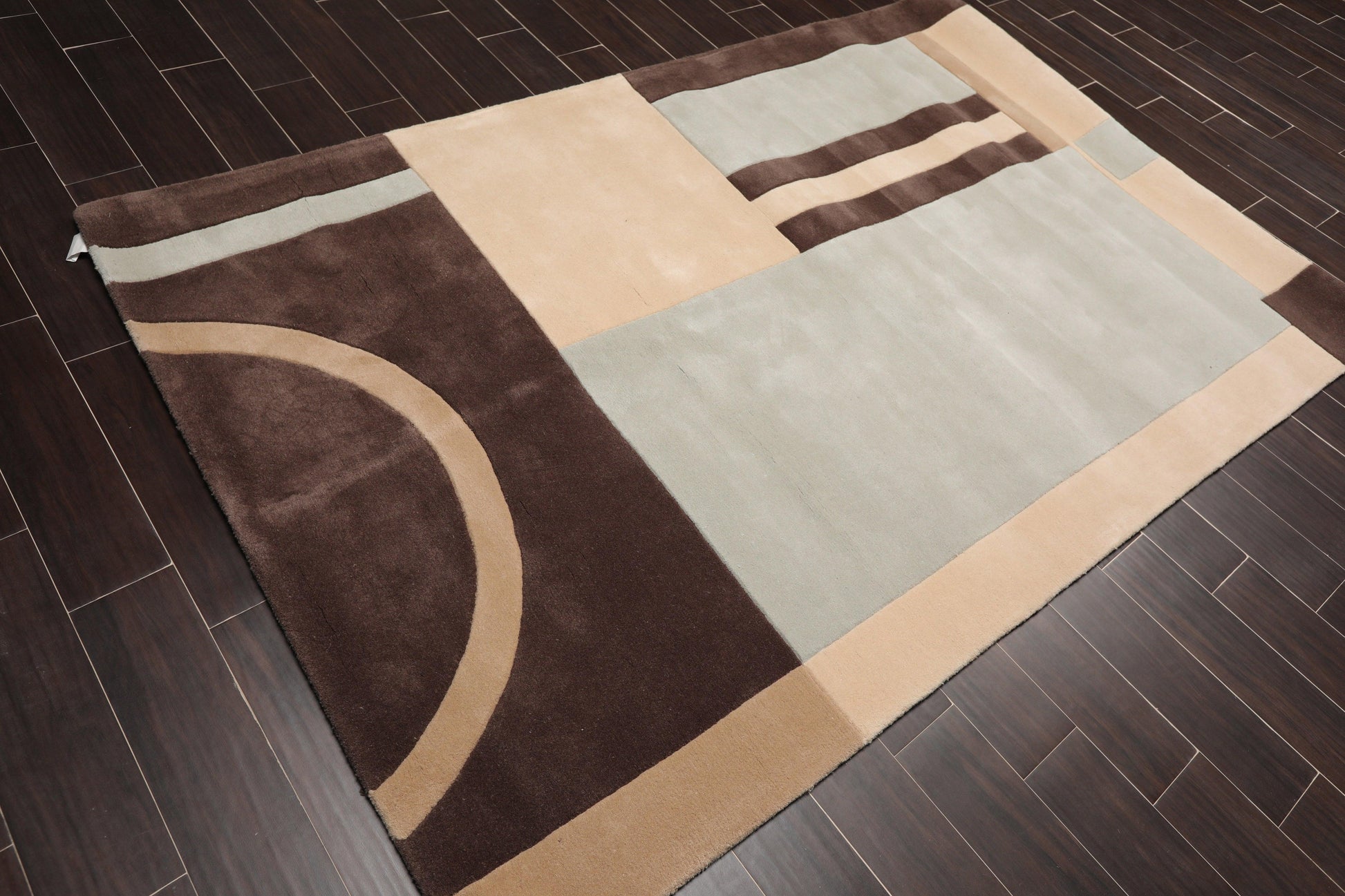 5'3" x 8'3" Handmade 100% Wool Oriental Area Rug Modern Brown-1