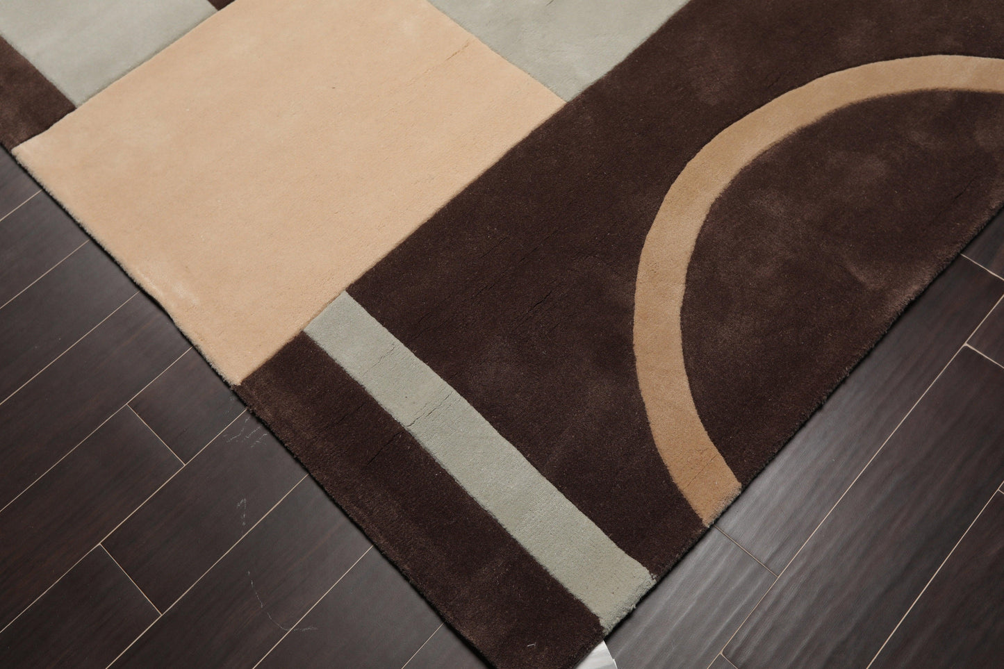 5'3" x 8'3" Handmade 100% Wool Oriental Area Rug Modern Brown-4