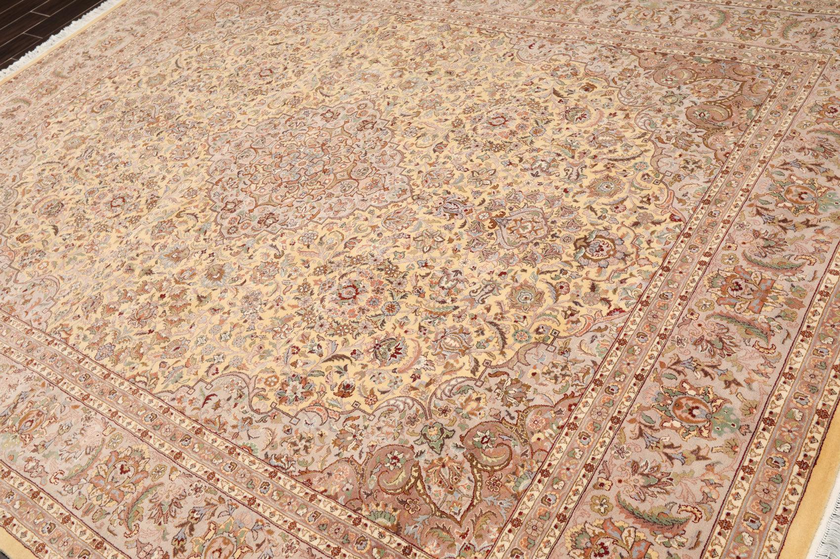 8' x 10'3" Hand Knotted 100% Wool Pakpersian 16/18 Oriental Area Rug Ivory Taupe-2