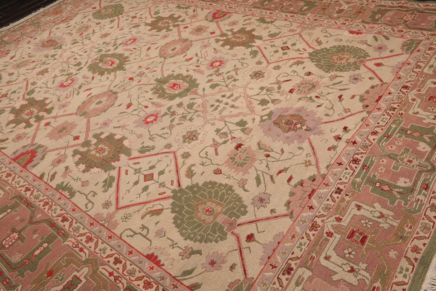 10'3" x 13'9" Hand Knotted 100% Wool Traditional Oriental Area Rug Beige-3