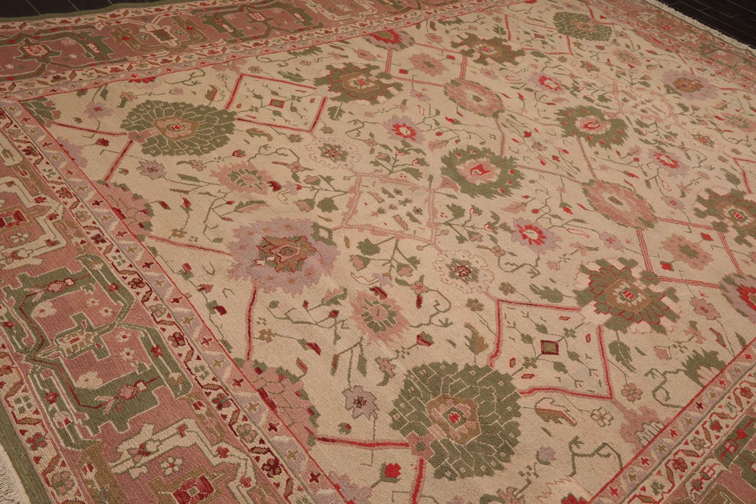 10'3" x 13'9" Hand Knotted 100% Wool Traditional Oriental Area Rug Beige-4