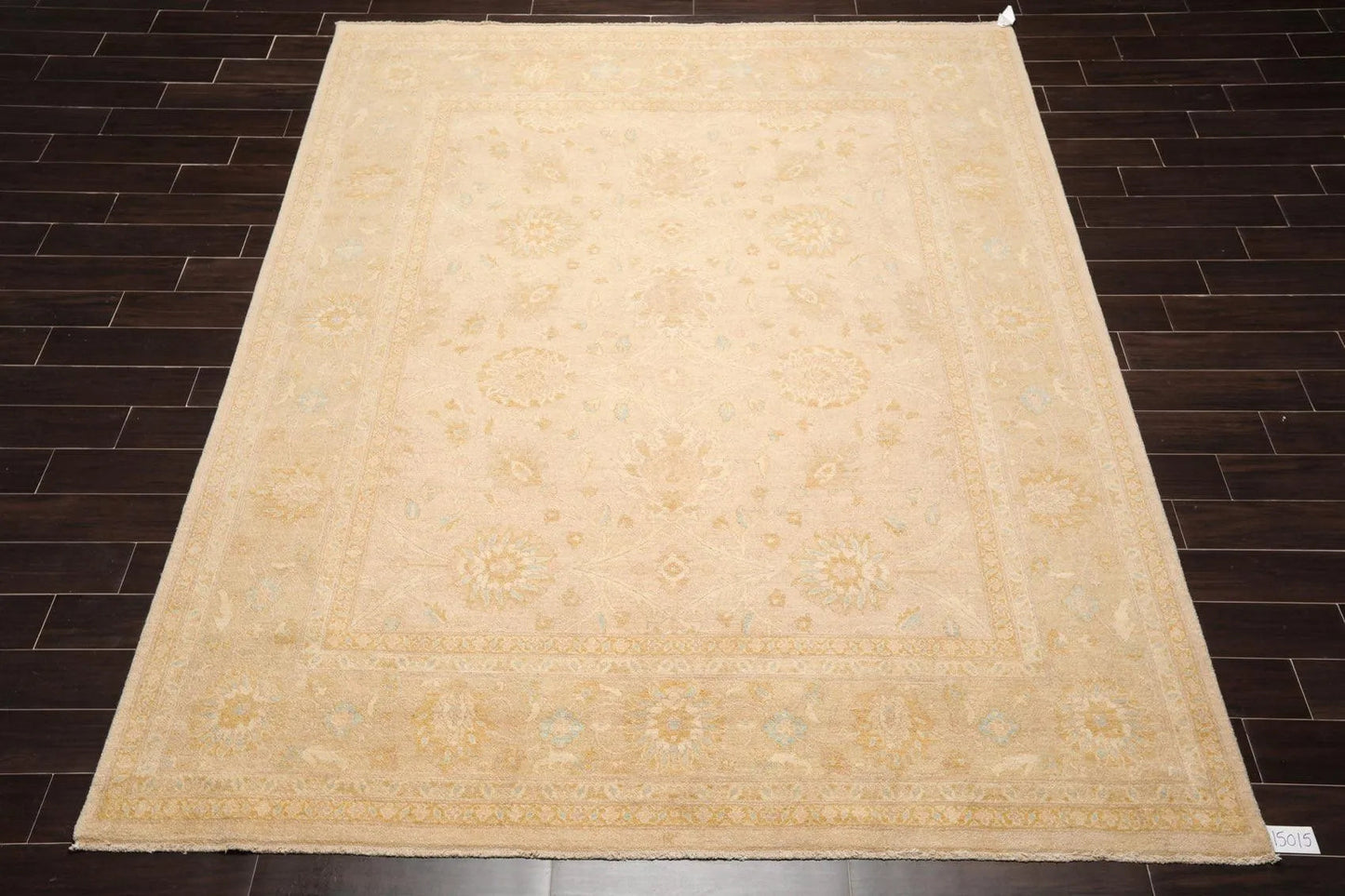 8' x 9'11'' Hand Knotted Muted 100% Wool Peshawar Design Area Rug Beige-1
