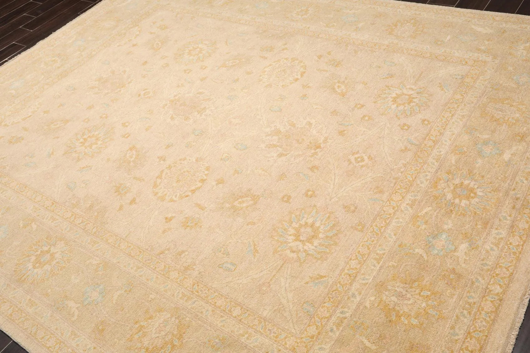 8' x 9'11'' Hand Knotted Muted 100% Wool Peshawar Design Area Rug Beige-2
