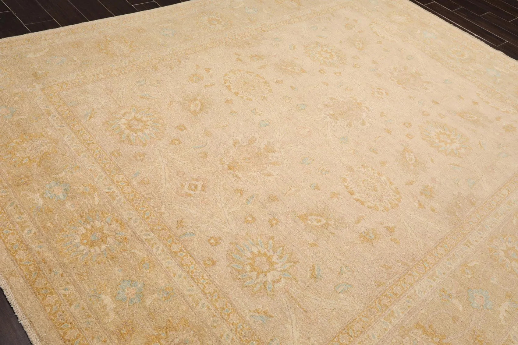 8' x 9'11'' Hand Knotted Muted 100% Wool Peshawar Design Area Rug Beige-3