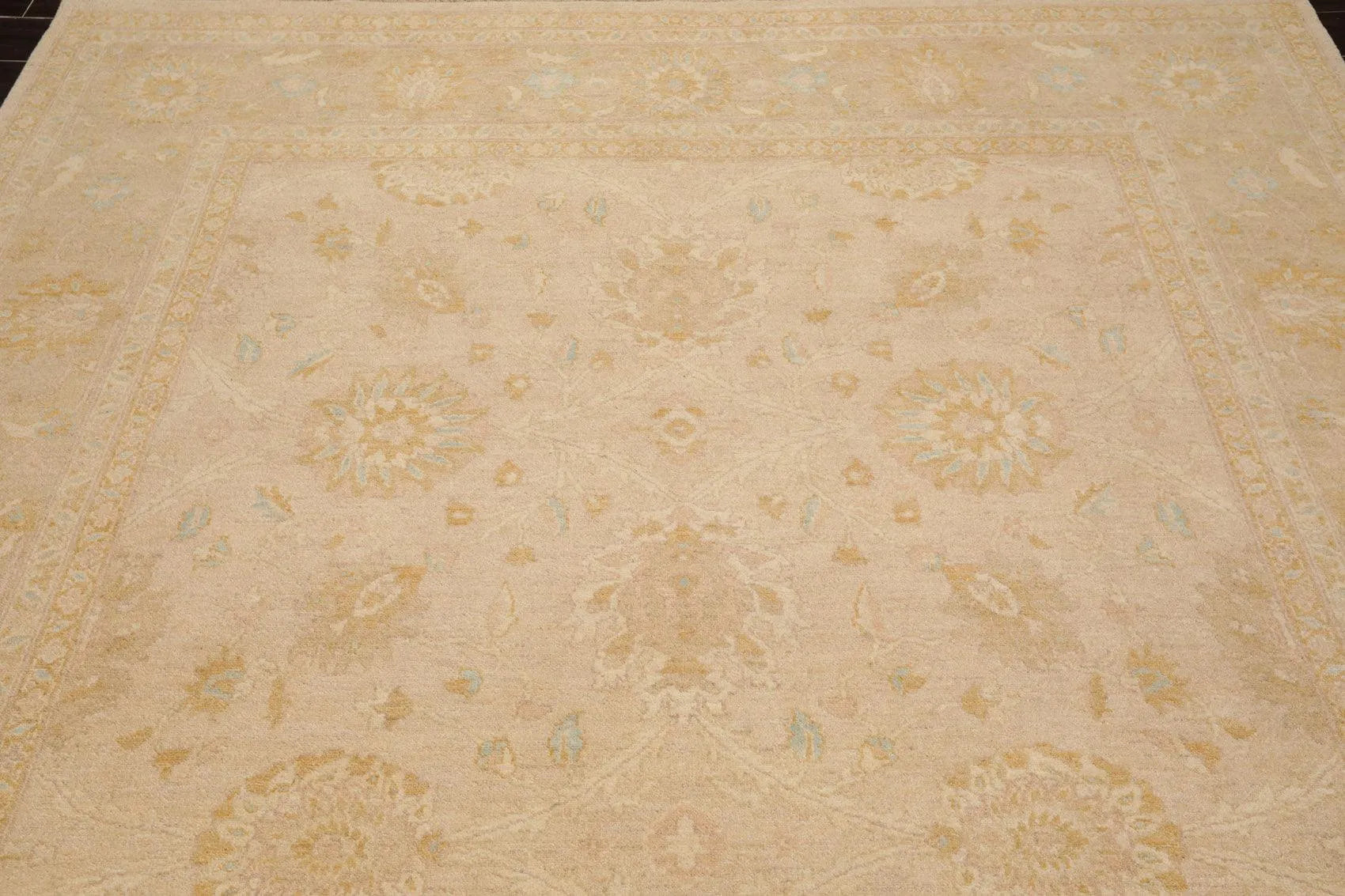 8' x 9'11'' Hand Knotted Muted 100% Wool Peshawar Design Area Rug Beige-4