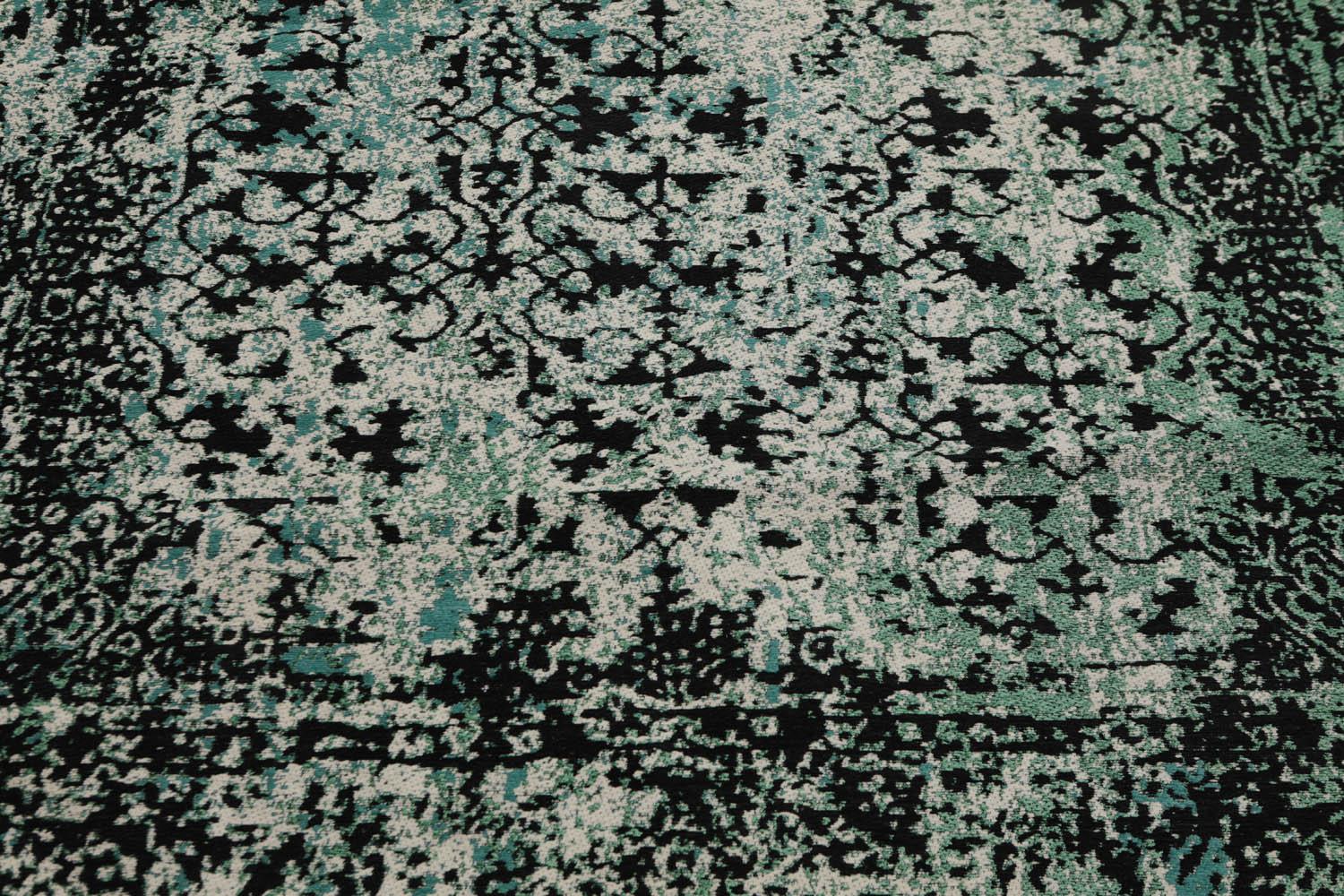 5'2" x 7'4" Handmade Erased Pattern Flatweave Area Rug Contemporary Aqua-3
