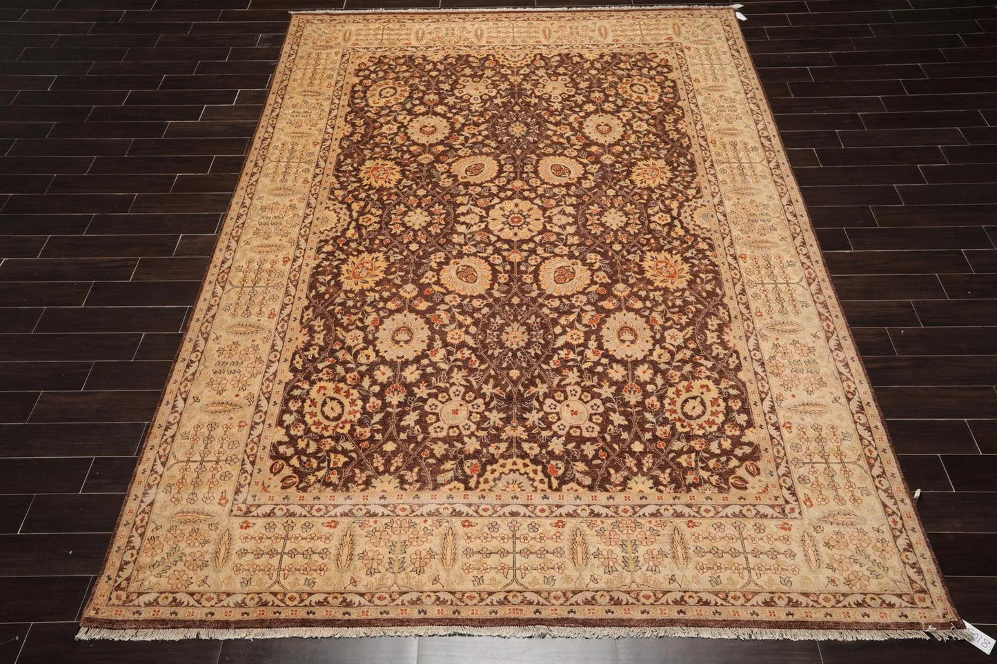 8'10'' x 12'5'' Hand Knotted Wool Peshawar Traditional Oriental Area Rug Brown-1