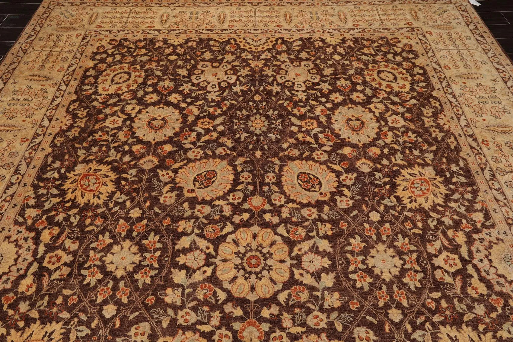 8'10'' x 12'5'' Hand Knotted Wool Peshawar Traditional Oriental Area Rug Brown-4
