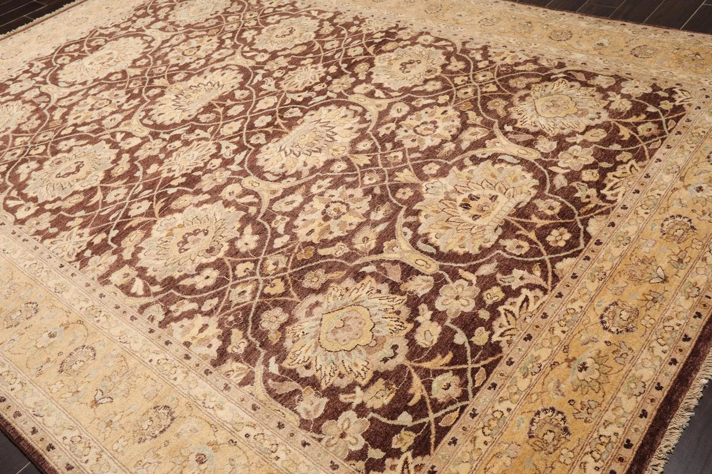8'9'' x 12' Hand Knotted 100% Wool Peshawar Traditional Oriental Area Rug Brown-2