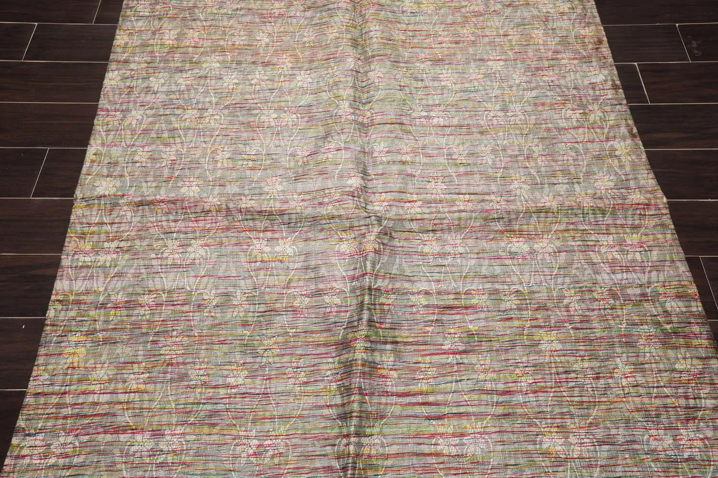 4x6 Brown, Beige Hand Woven 100% Viscose Traditional Oriental Area Rug-2