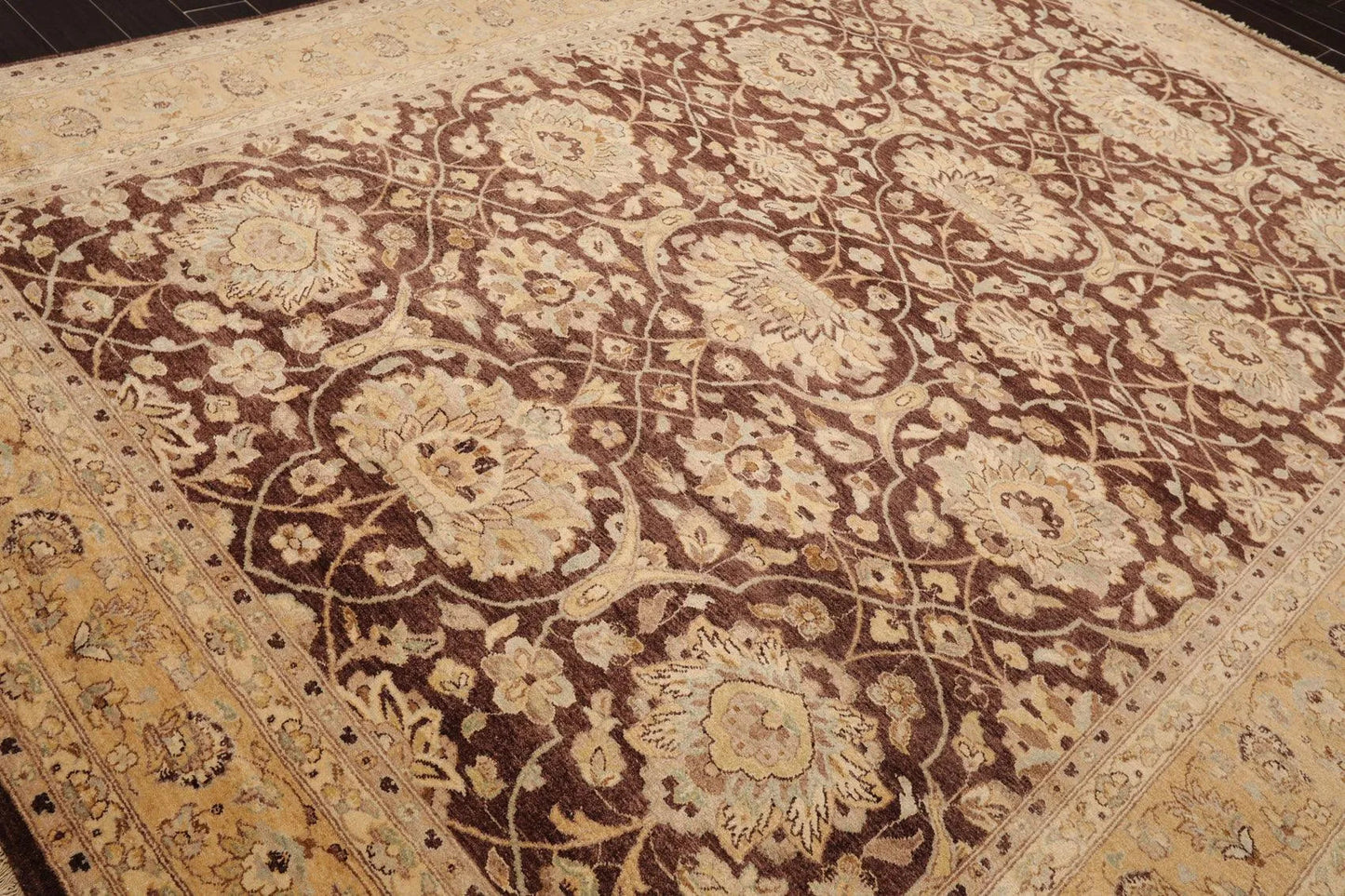 8'9'' x 12' Hand Knotted 100% Wool Peshawar Traditional Oriental Area Rug Brown-3